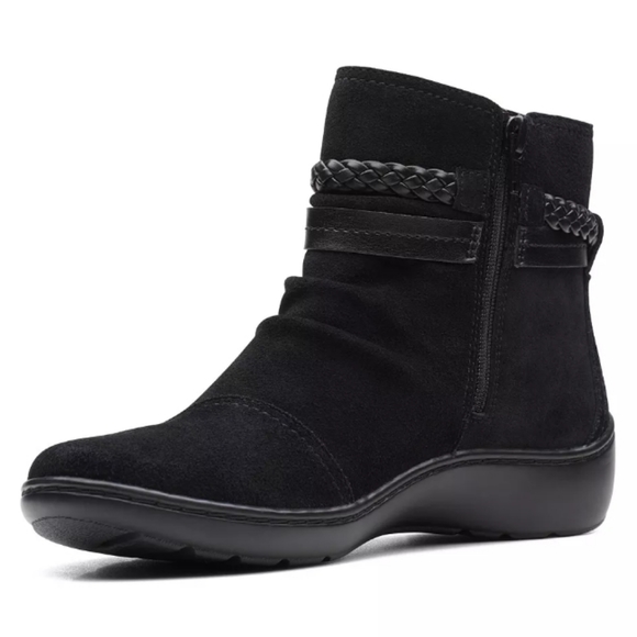 Clarks Cora Braid Booties Black - Picture 6 of 10